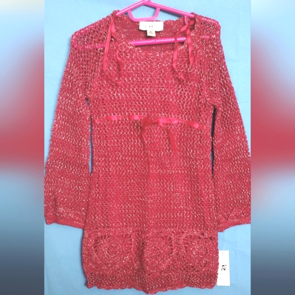 Girls Shimmering Red Dress